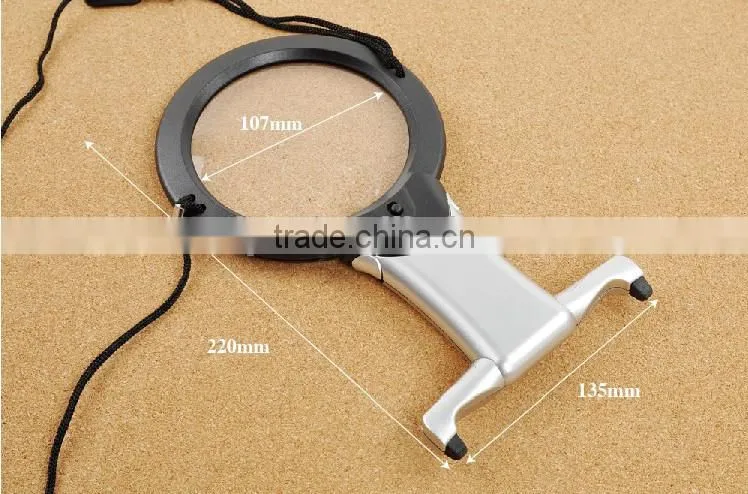 Desktop LED magnifier /Magnifying Glass With Folding Stand And LED Light