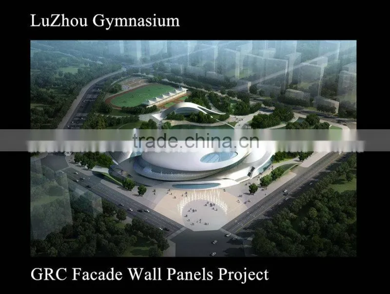 waterproof fire resistant grc material facade panel for exterior decoration