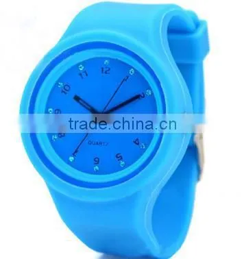 2014 popular silicone band plastic case automatic watches