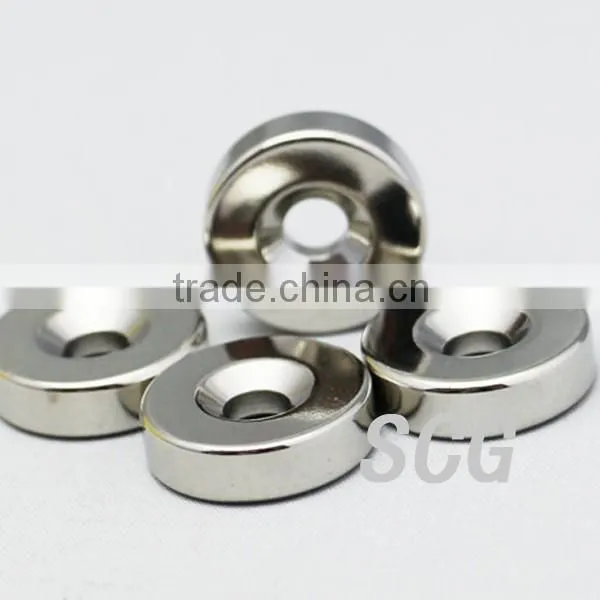 N48 Neodymium NdFeB block Magnet with countersunk hole