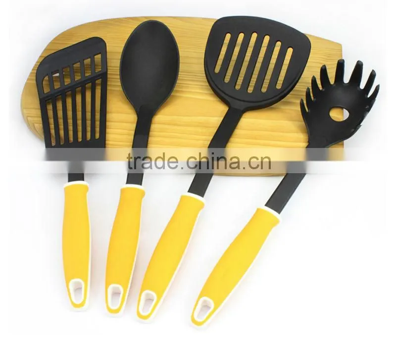Heat Insulation Nylon Cooking Tool set for Hotel Use with colorful handle