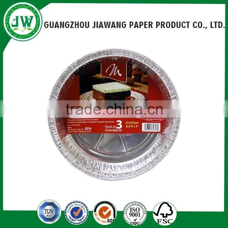Small round aliminum foil bakery food container foil tray