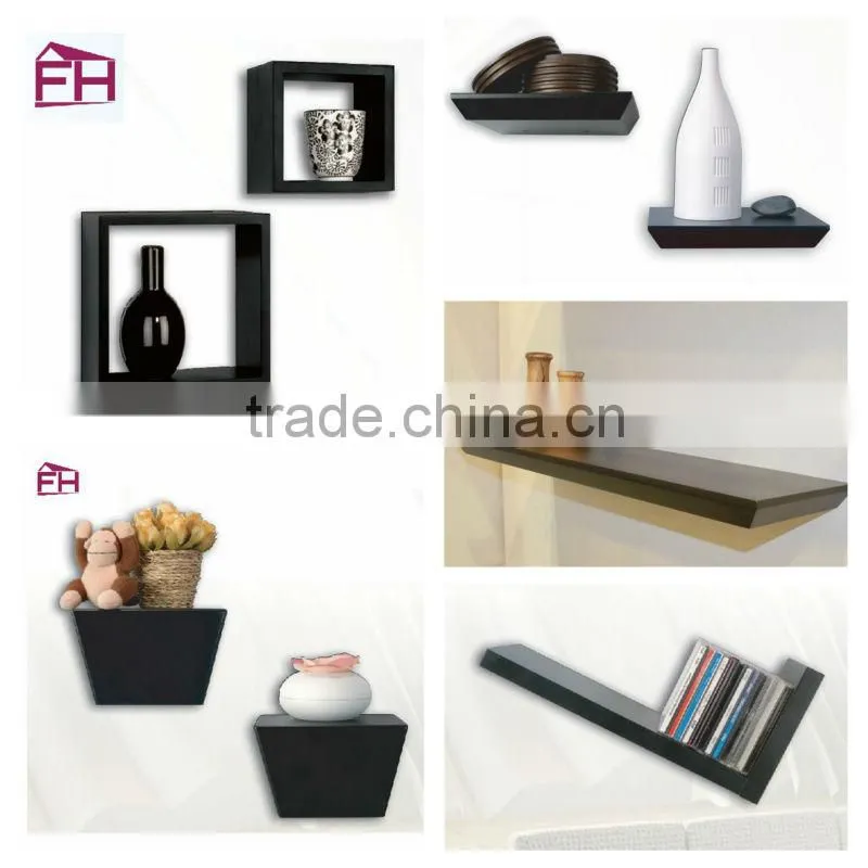 decorative wood wall display shelves