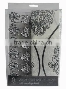 leaves series shower curtain with matching resin hook set