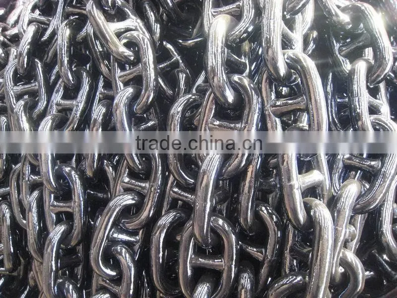 black marine stud chain mooring anchor chain
