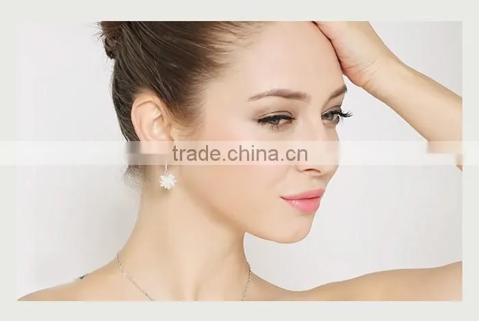 yellow cz earrings marquise stones simple women earrings in silver