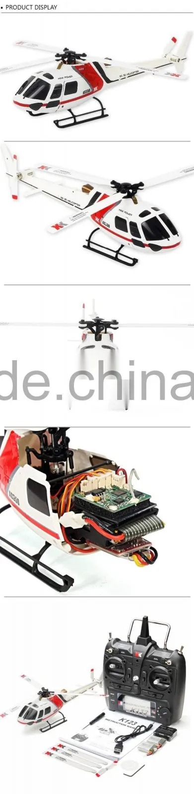 Wltoys XK K123 6CH 3d flybarless three blades brushless rc helicopter toys with low voltage alarm
