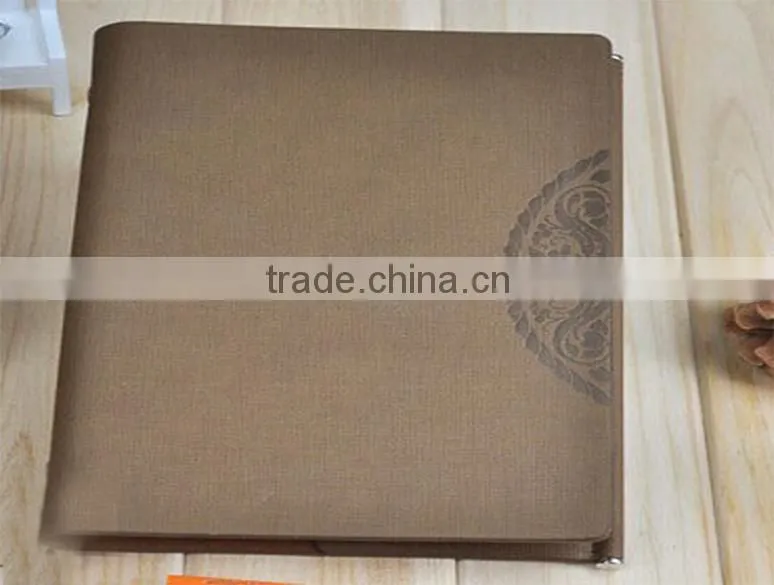 2015 brown or purple leather notebook with embossing pattern
