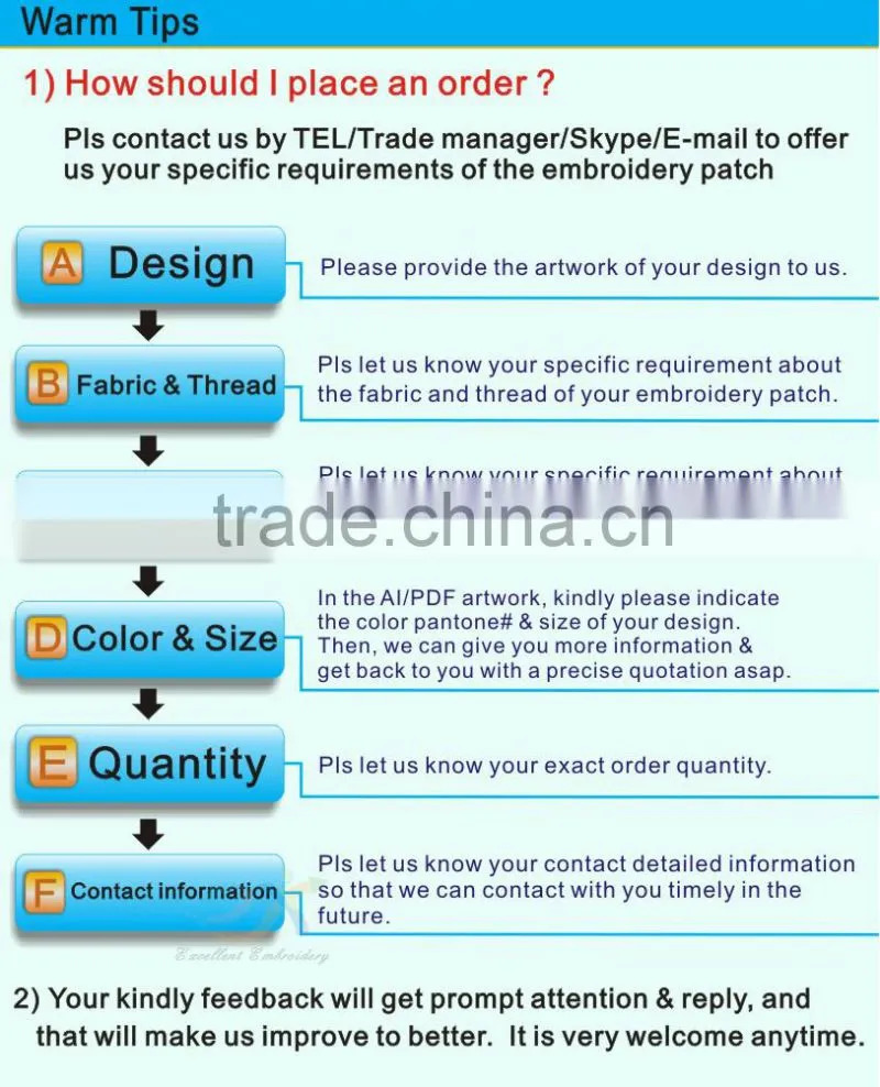 popular embroidery supplier custom patches