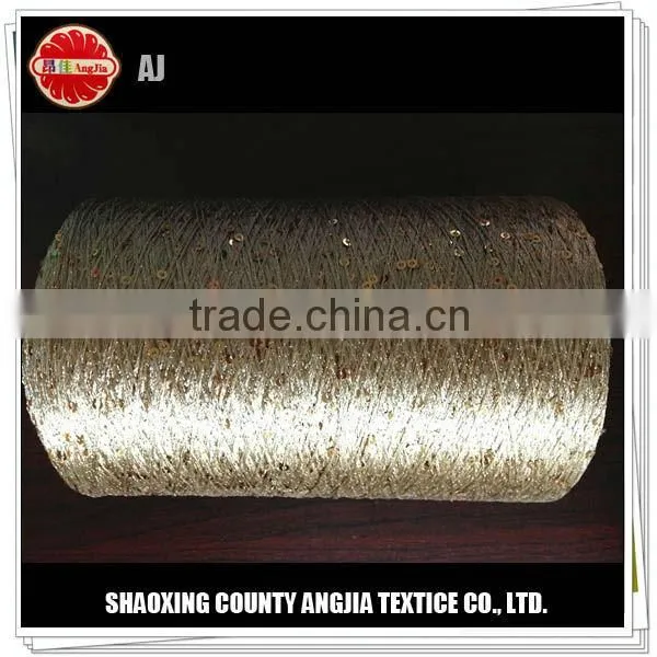 Fancy Polyester spun sequin yarn for sweater scarf knitting