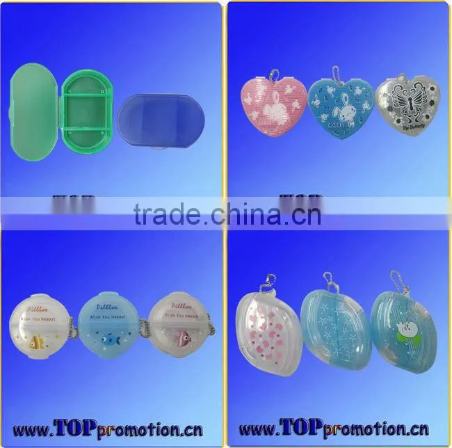 round shape weekly retangle pill box