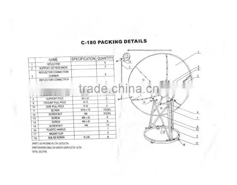 C band 6ft satellite dish antenna