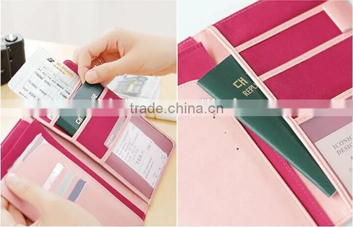 Delicate passport holder with multi-function pocket,leather passport cover with button closed,Beautifully made travel wallet