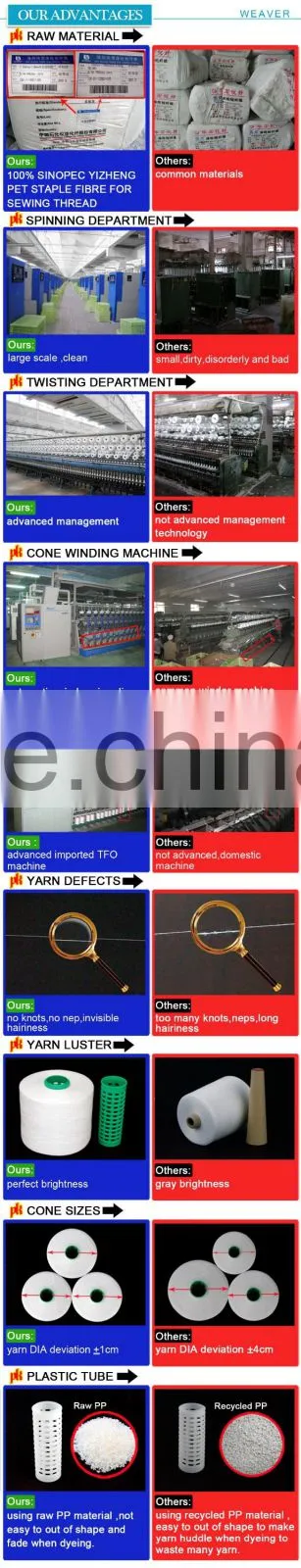 100% polyester bulk sewing thread 30/2 dyed