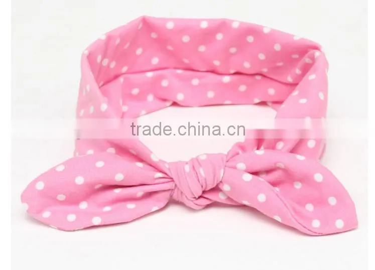 Foreign trade 2016 Tiara children hair rabbit ears with soft dot silk printing baby female baby with milk