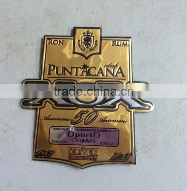 aluminum bottle sticker, soft metal label