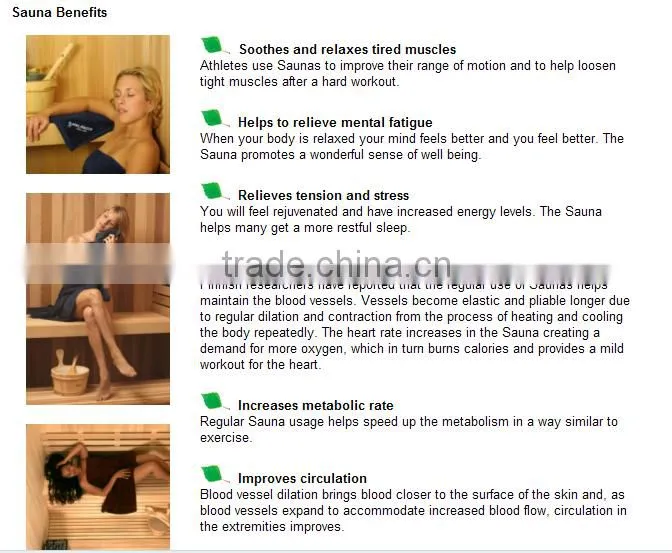 Easy Installation Infrared Steam Sauna Cabin and Sauna Room for commerical(CE/ISO)