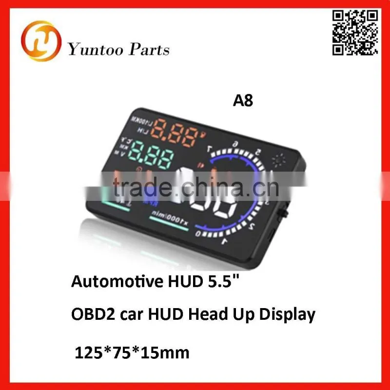 multi-function GPS OBD2 car HUD Head Up Display 2.0" with 5 of alarm to reminding