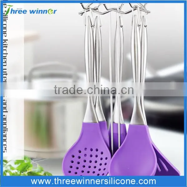 FDA eco-friendly utensil silicone spatula set cookware
