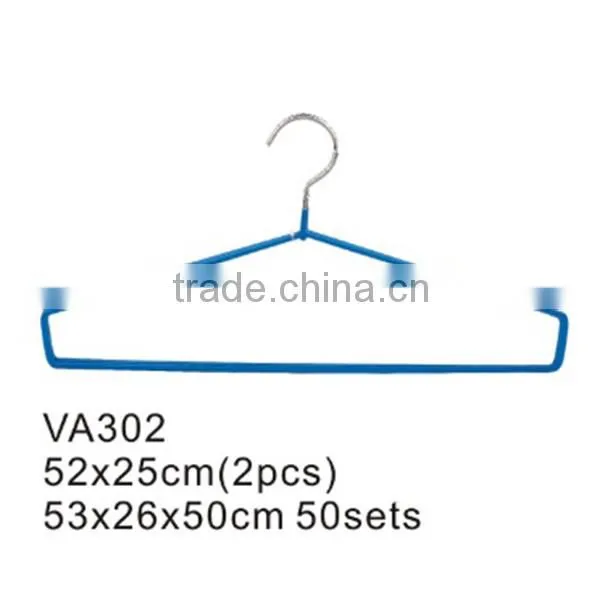 VA302 antique metal plastic coated hanger dry cleaner laundry clothes wire hanger