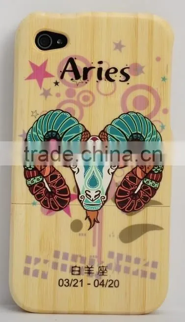 OCASE Manufacturer Maple Wood Zodiac Sign Color Drawing Printing phone cover for iphone 6