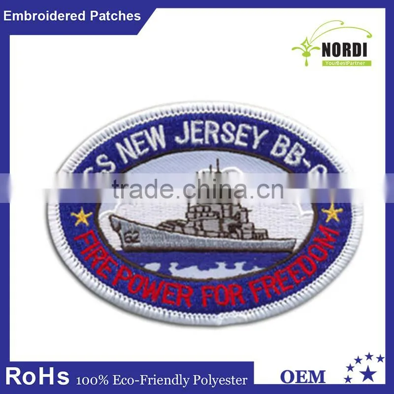 Hot sale cheap custom embroidery badge/patch/Label for clothing
