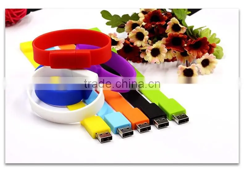 Wholesale Cheap Price Bulk Silicone USB Flash Drive Bracelet Free Sample