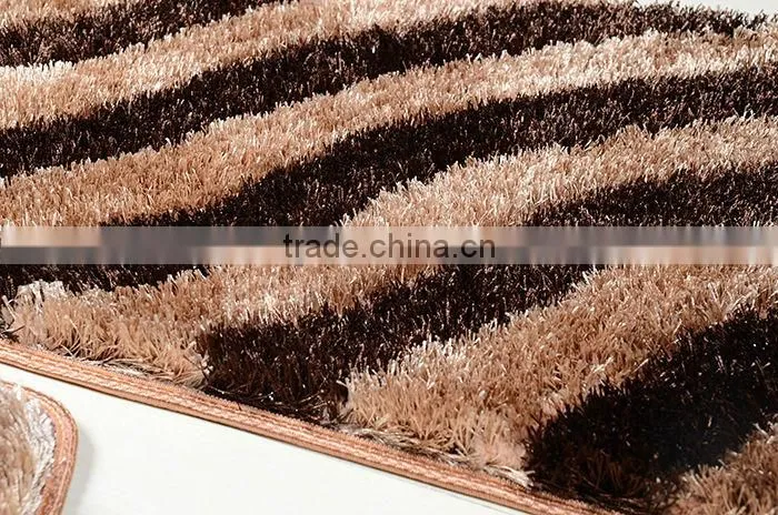 100%polyester long pile shaggy machine made silk bathroom carpet