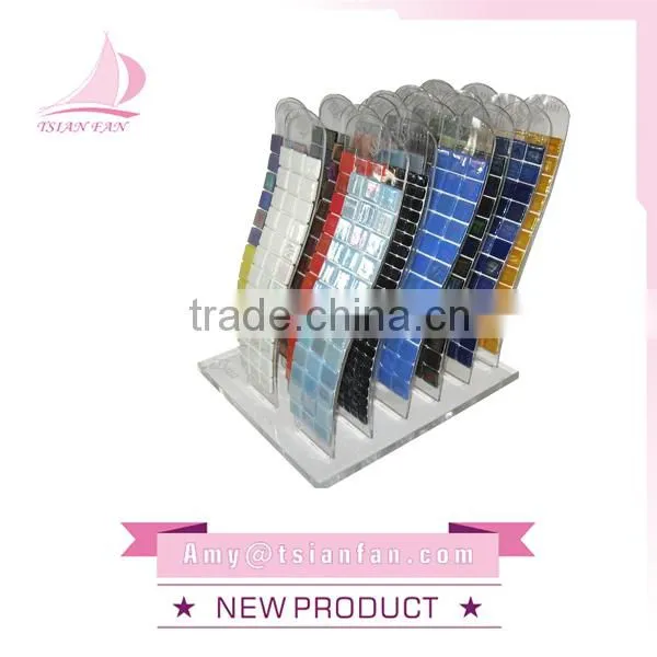 mosaic tile and mable stone iron exhibition rack in showroom