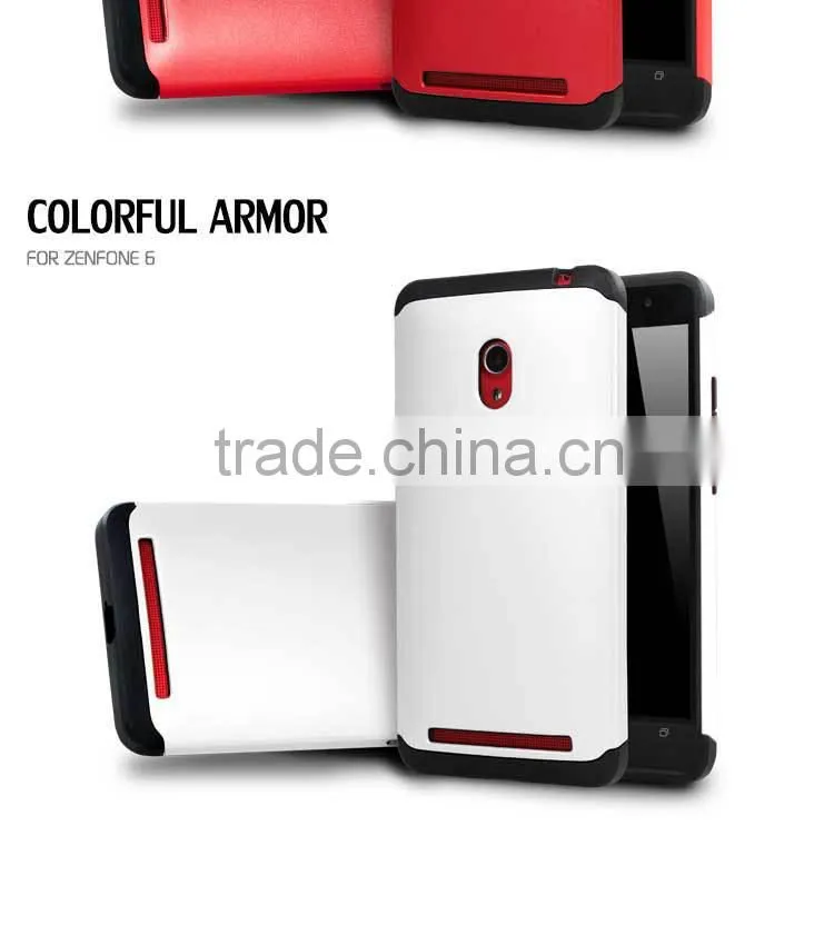 2015 New arrival slim colorful armor back cover for asus zenfone 6 case