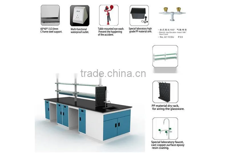 high quality all steel cheap lab side tables with drawers in industrial plant