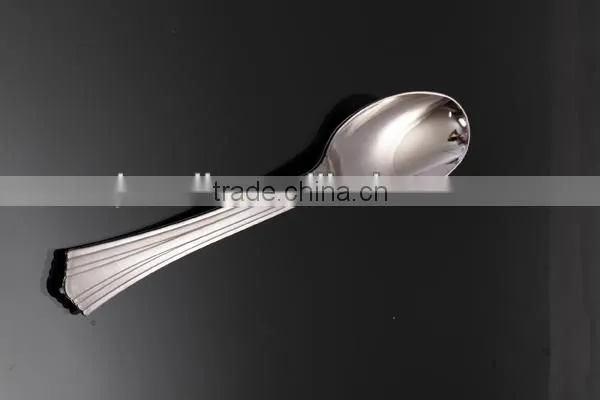 silver coated plastic disposable cutlery set