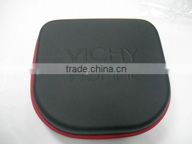 GC---20CM length PU +jersey fabric cosmetic cover eva bag