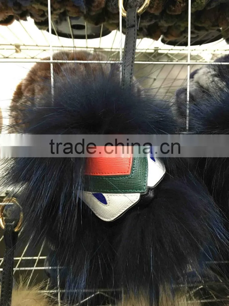 2015 wholesale fashion fox fur little monsters dyed color chain