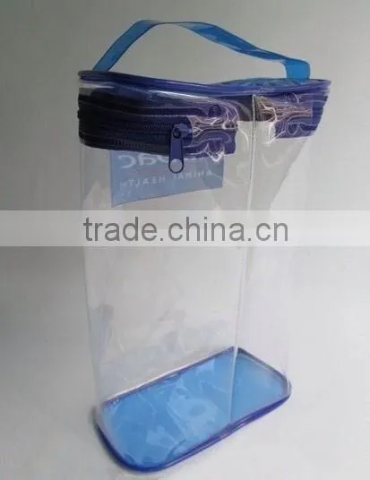 Customized clear waterproof pvc transparent cosmetic bag with zipper