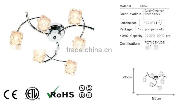 light fixture with glass shade E14 modern ceiling lighting