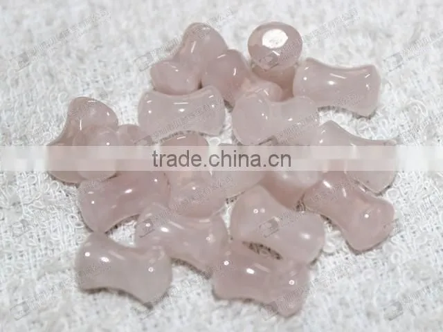 Hot sale natural rose quartz ear piercing jewelry,double flare ear plugs