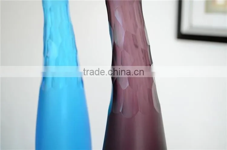 OUBOAO Handmade High Quality 68cm Tall Color Glass Vase For Desktop Decoration Flower Vase