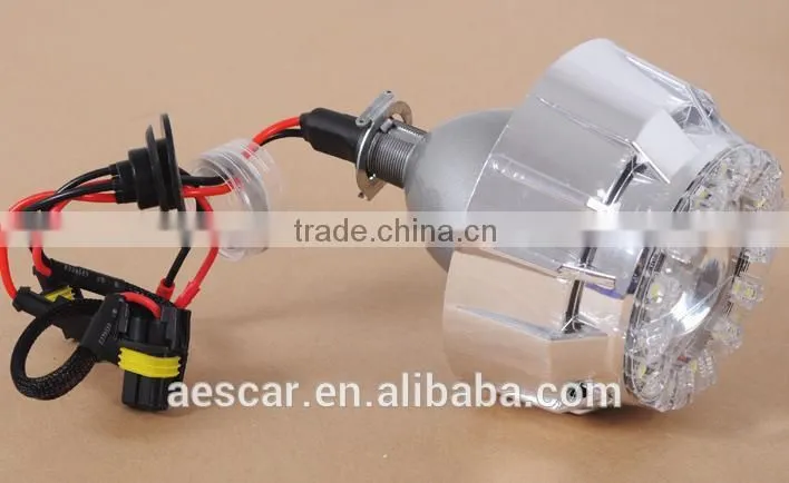 2014 Newest AES-G7 HID bixenon lens car projector headlight with Lotus LED angel eyes