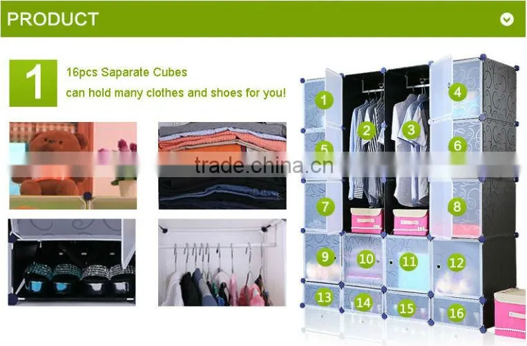 2014 hottest 20 cubes high quality easy standing wardrobe storage (FH-AW0451640-20)