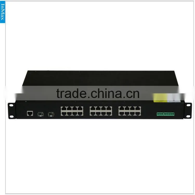 24 Ports Rack-Mount 2x1000M FX(SFP Slot) and 24x10/100MBase TX Gigabit Managed Industrial PoE Switches