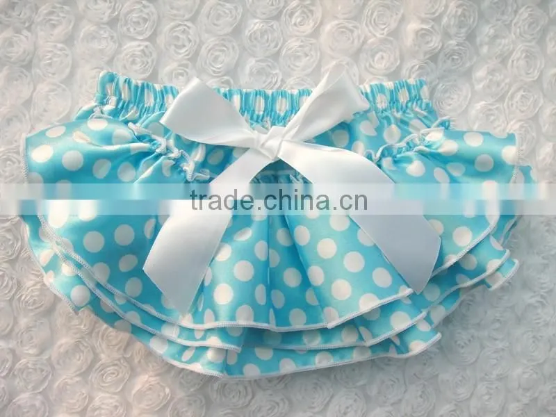 Boutique newborn toddlers underwear baby lace bloomer satin ruffle pants diaper cover with bow