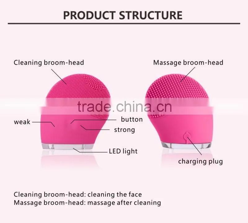 With Facial Massage Function Vibration Deep Cleansing Brush