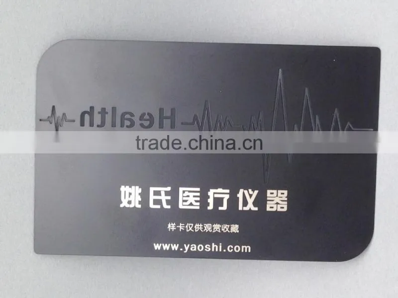 Irregular shape Black plating stainless steel metal business card