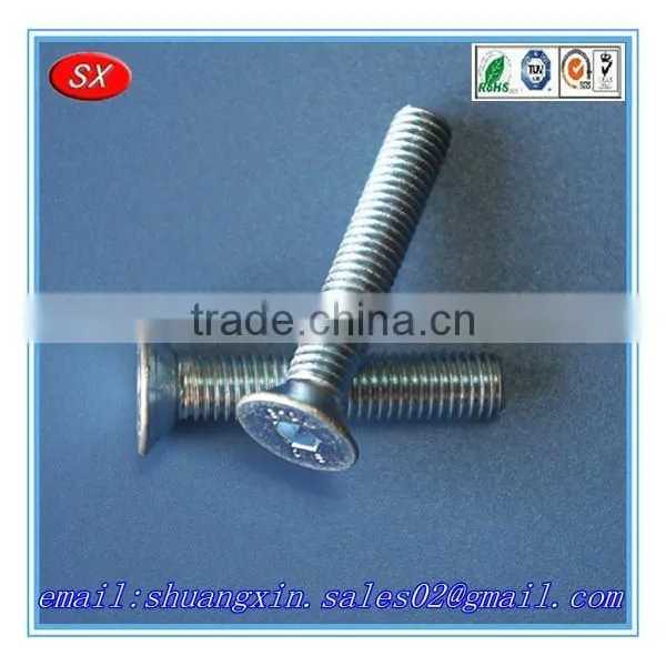 Custom and precision stainless steel/carbon steel zinc/nickel plated countersunk bolts 8.8,countersunk head bolt