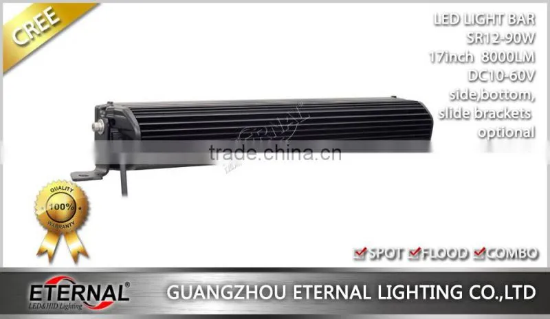 17in 90W high power single row light bar for automotive 4x4 ATV motorcycle UTV SUV Raptor F250 bumper bullbar