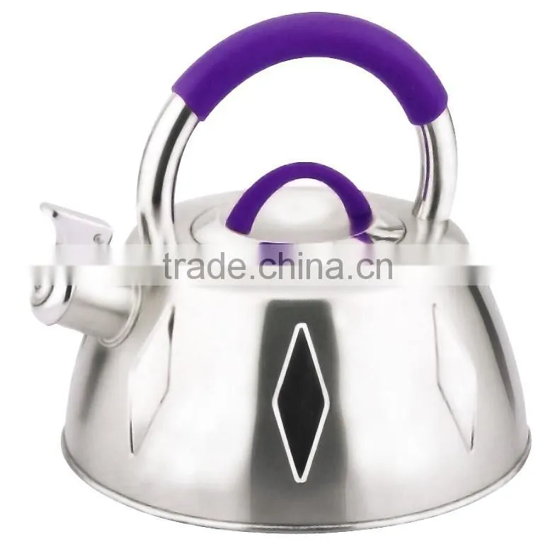 Stainless Steel mirror polished Tea Kettle Flat Bottom Whistling Kettle with Handle