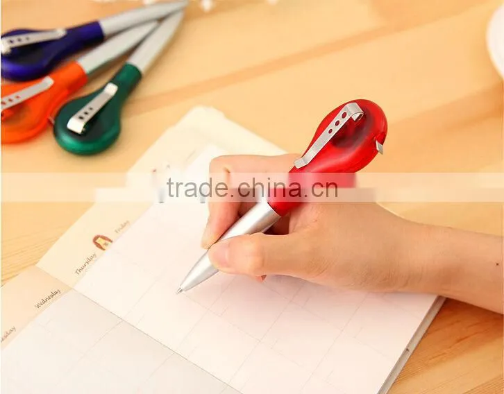 Multi-functional tapeline ball pen with metal clip