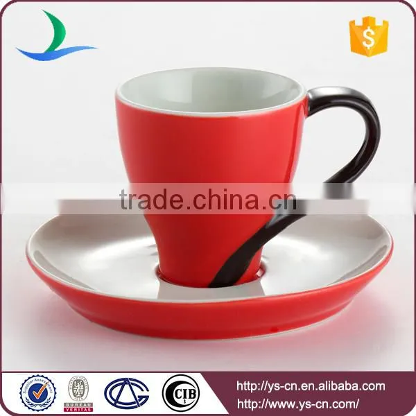 Good price china red ceramic elegant teacup and saucer China Factory