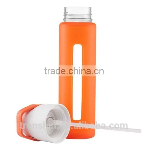 Protective glass water bottle silicone sleeve made from 100% food grade eco-friendly silicone